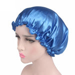 Bonnet de douche réutilisable bleu